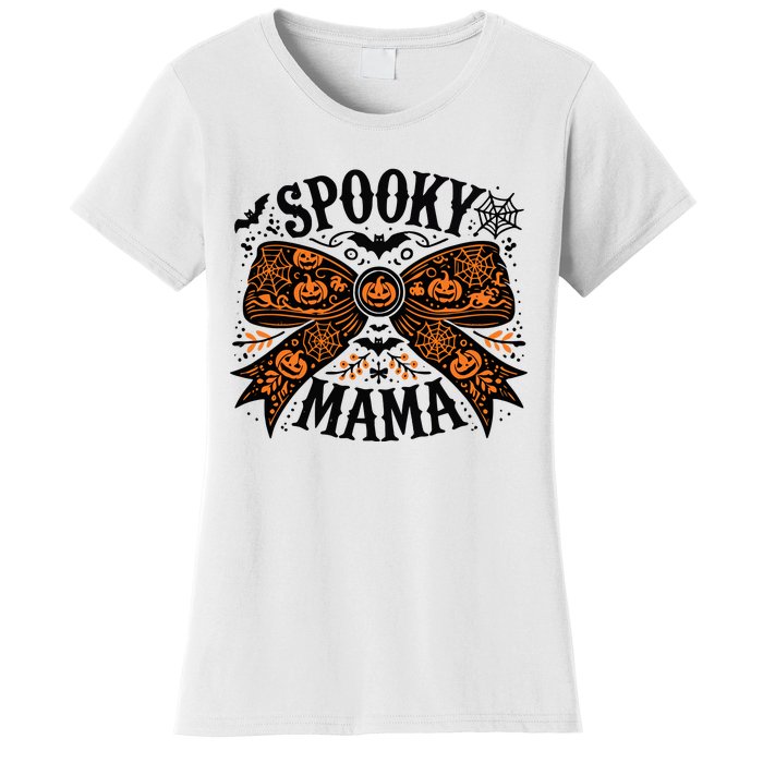 Spooky Mama Halloween Witch Pumpkin Head Women's T-Shirt