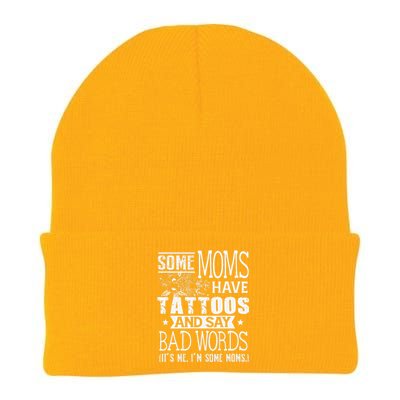 Some Moms Have Tattoos & Say Bad Words Mom Life Motherhood Knit Cap Winter Beanie