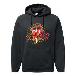 Shawn Michaels Heart Dagger Performance Fleece Hoodie