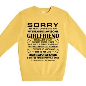 Sorry My Heart Only Beats For My Freaking Awesome Friend Great Gift Premium Crewneck Sweatshirt