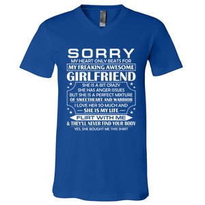 Sorry My Heart Only Beats For My Freaking Awesome Friend Great Gift V-Neck T-Shirt