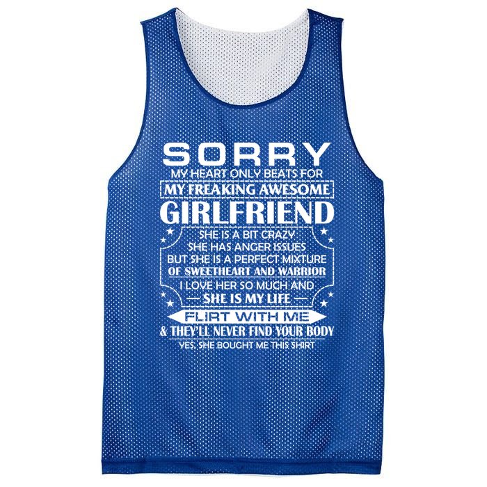 Sorry My Heart Only Beats For My Freaking Awesome Friend Great Gift Mesh Reversible Basketball Jersey Tank