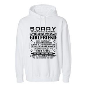 Sorry My Heart Only Beats For My Freaking Awesome Friend Great Gift Garment-Dyed Fleece Hoodie