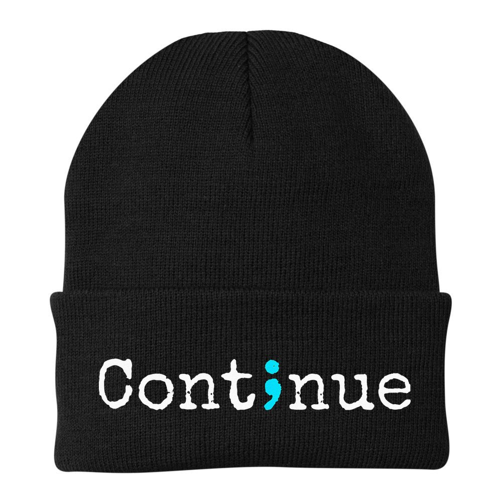 Semicolon Mental Health & Suicide Prevention Awareness Beanie