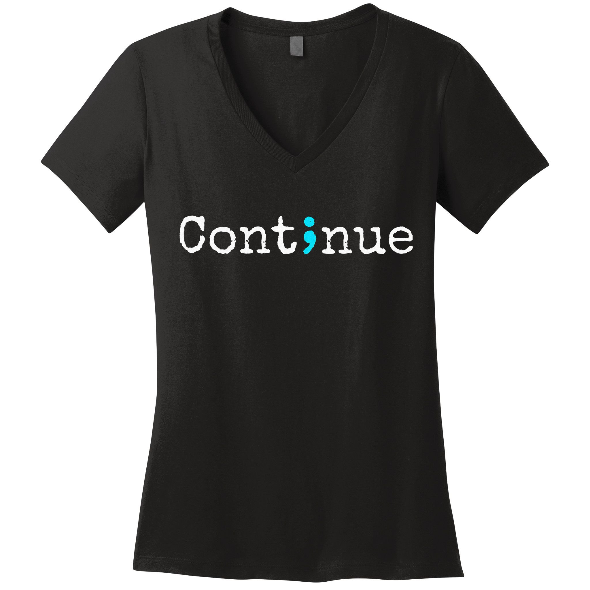 Semicolon Mental Health & Suicide Prevention Awareness Women's V-Neck T-Shirt