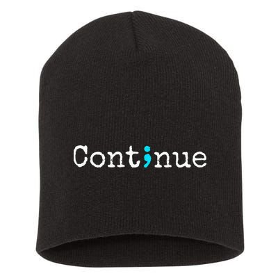 Semicolon Mental Health & Suicide Prevention Awareness Short Acrylic Beanie