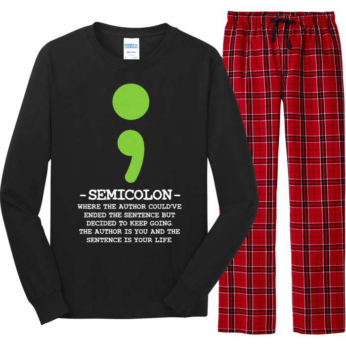 Semicolon Mental Health Awareness Suicide Prevention Long Sleeve Pajama Set