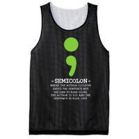 Semicolon Mental Health Awareness Suicide Prevention Mesh Reversible Basketball Jersey Tank