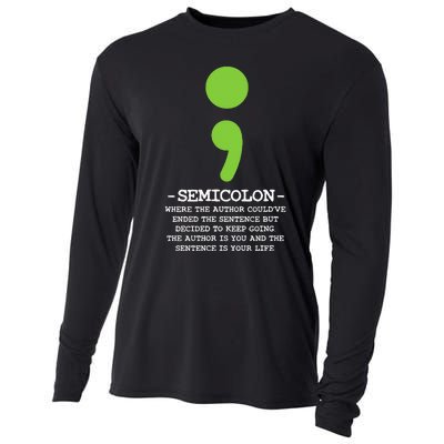 Semicolon Mental Health Awareness Suicide Prevention Cooling Performance Long Sleeve Crew