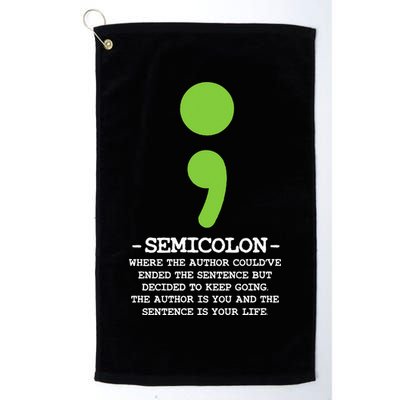 Semicolon Mental Health Awareness Suicide Prevention Golf Towel