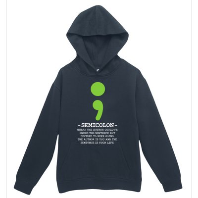 Semicolon Mental Health Awareness Suicide Prevention Urban Pullover Hoodie