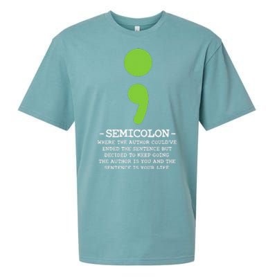 Semicolon Mental Health Awareness Suicide Prevention Sueded Cloud Jersey T-Shirt