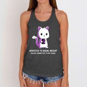 Social Media Humor Influencer Sarcasm Women's Knotted Racerback Tank