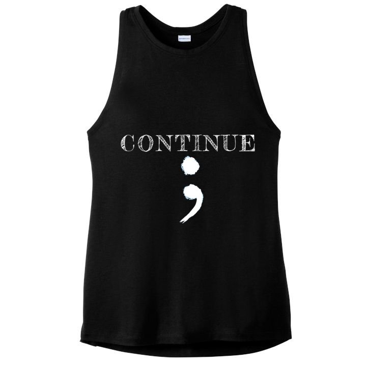 Semicolon Mental Health Awareness Suicide Prevention Ladies PosiCharge Tri-Blend Wicking Tank