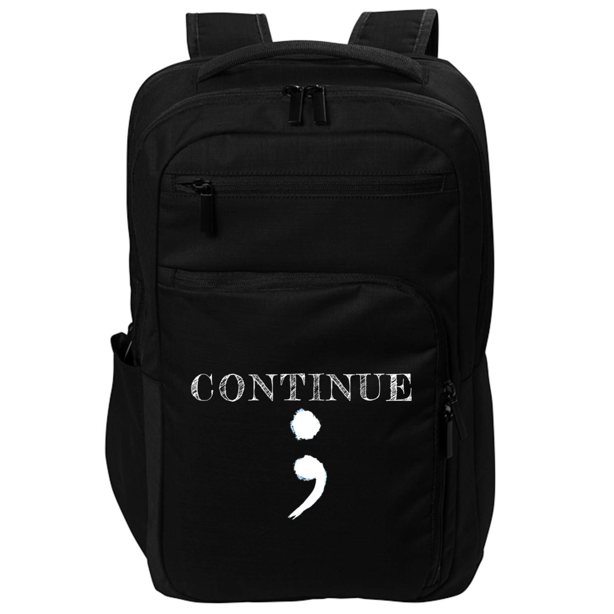Semicolon Mental Health Awareness Suicide Prevention Impact Tech Backpack