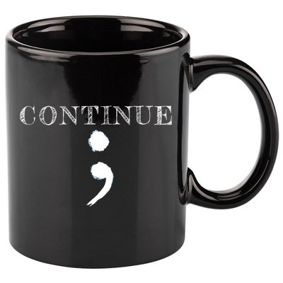 Semicolon Mental Health Awareness Suicide Prevention 11oz C Handle Ceramic Mug