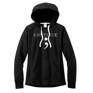 Semicolon Mental Health Awareness Suicide Prevention Women's Fleece Hoodie