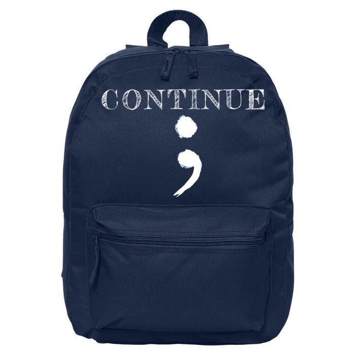 Semicolon Mental Health Awareness Suicide Prevention 16 in Basic Backpack