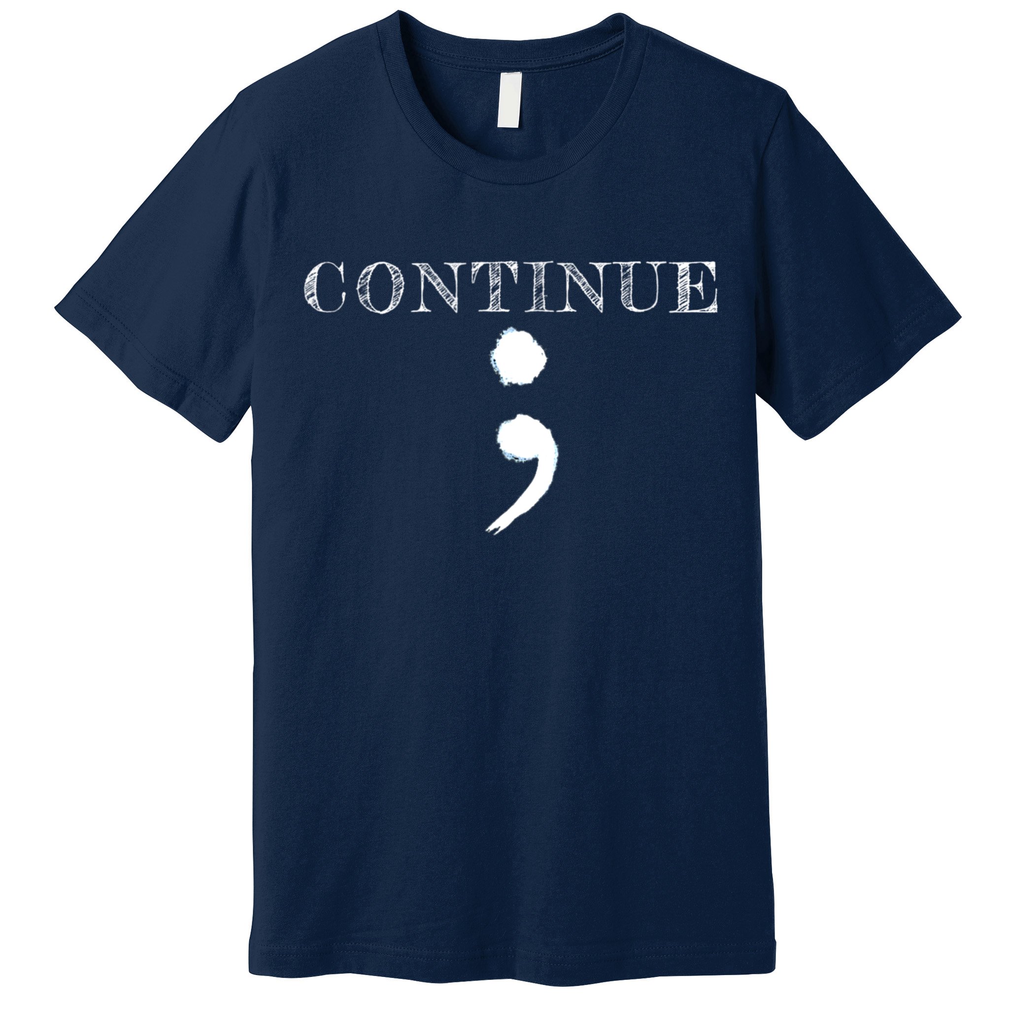 Semicolon Mental Health Awareness Suicide Prevention Premium T-Shirt