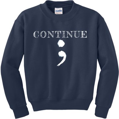 Semicolon Mental Health Awareness Suicide Prevention Kids Sweatshirt