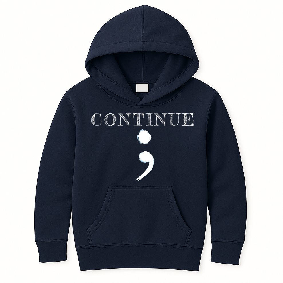 Semicolon Mental Health Awareness Suicide Prevention Kids Hoodie