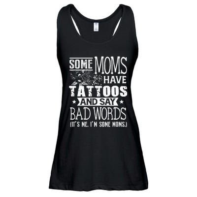 Some Moms Have Tattoos & Say Bad Words Mom Life Motherhood Ladies Essential Flowy Tank