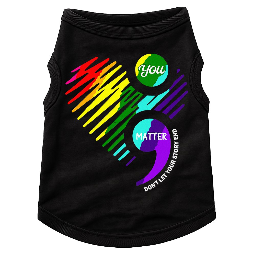 Semicolon Mental Health Awareness Doggie Tank
