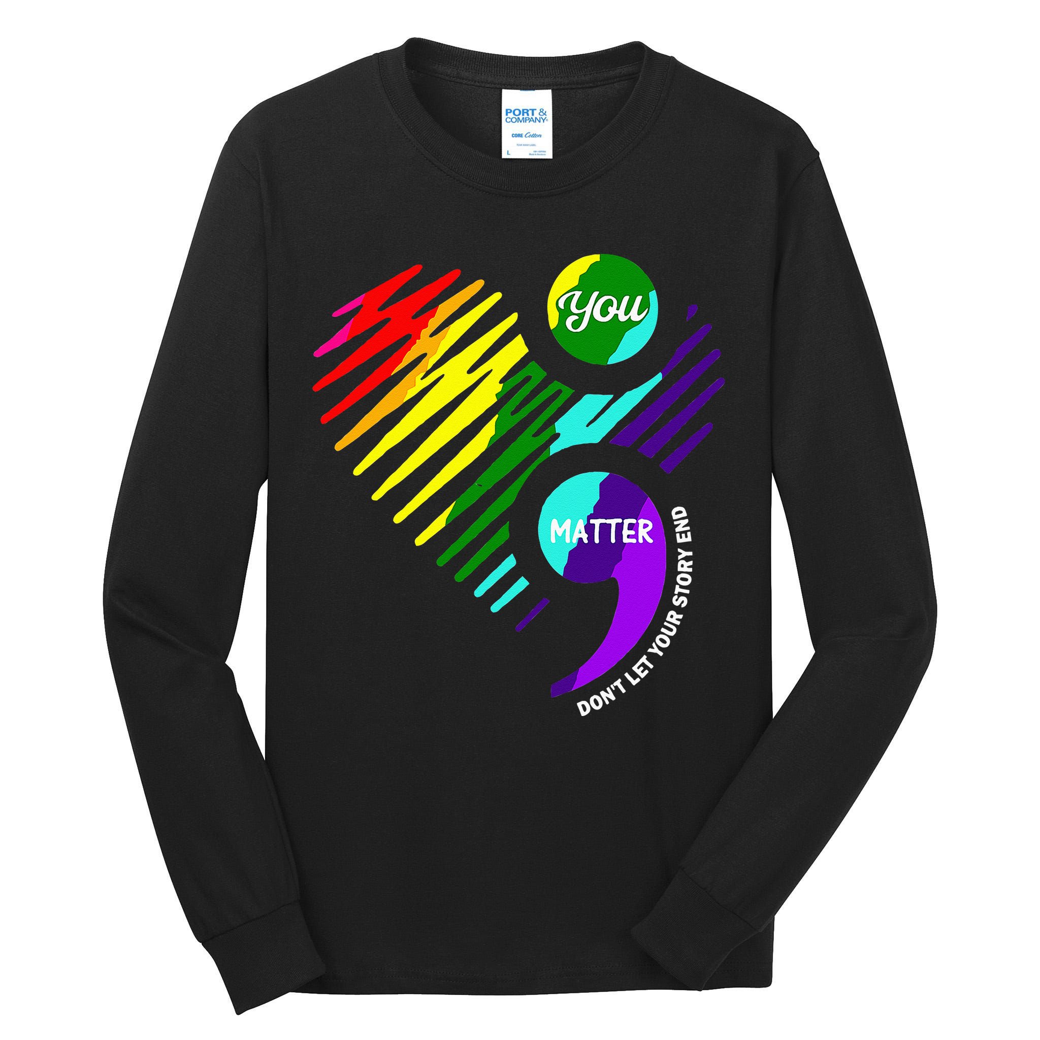 Semicolon Mental Health Awareness Tall Long Sleeve T-Shirt
