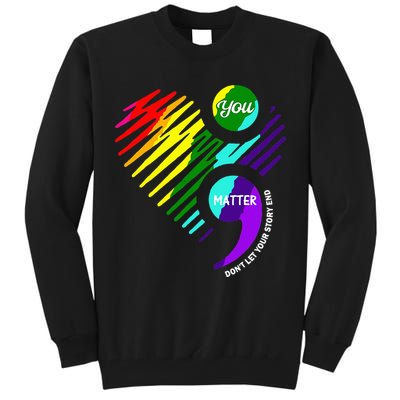 Semicolon Mental Health Awareness Tall Sweatshirt