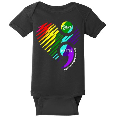 Semicolon Mental Health Awareness Baby Bodysuit