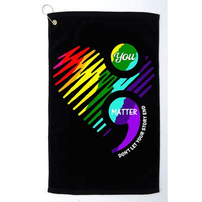 Semicolon Mental Health Awareness Golf Towel