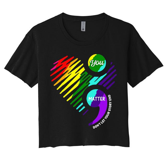Semicolon Mental Health Awareness Crop Top