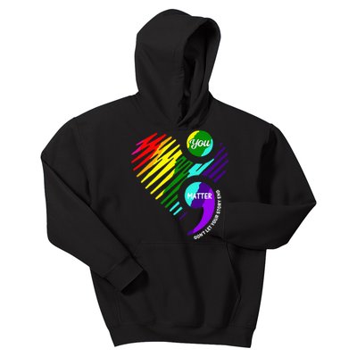 Semicolon Mental Health Awareness Kids Hoodie