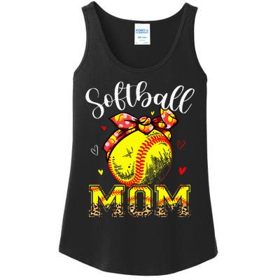 Softball Mom Headband Leopard Softball Ball Mothers Day Mama Ladies Essential Tank