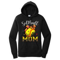 Softball Mom Headband Leopard Softball Ball Mothers Day Mama Women's Pullover Hoodie