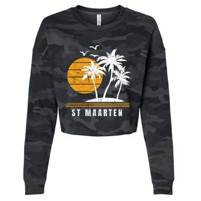 St Maarten Island Caribbean Vacation Souvenir Gift Cropped Pullover Crew