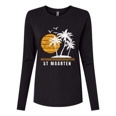 St Maarten Island Caribbean Vacation Souvenir Gift Womens Cotton Relaxed Long Sleeve T-Shirt