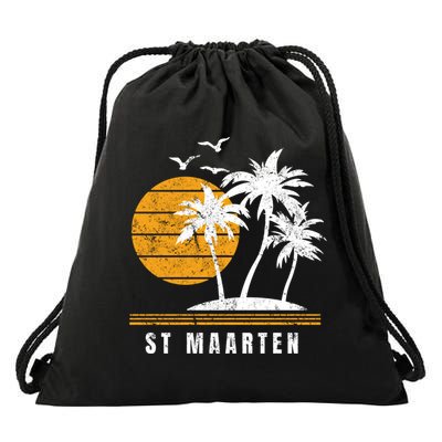 St Maarten Island Caribbean Vacation Souvenir Gift Drawstring Bag