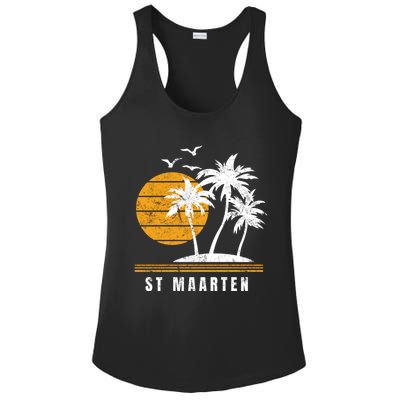 St Maarten Island Caribbean Vacation Souvenir Gift Ladies PosiCharge Competitor Racerback Tank