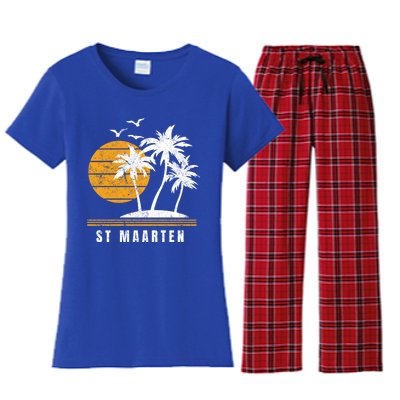 St Maarten Island Caribbean Vacation Souvenir Gift Women's Flannel Pajama Set