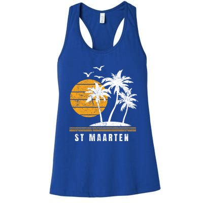 St Maarten Island Caribbean Vacation Souvenir Gift Women's Racerback Tank