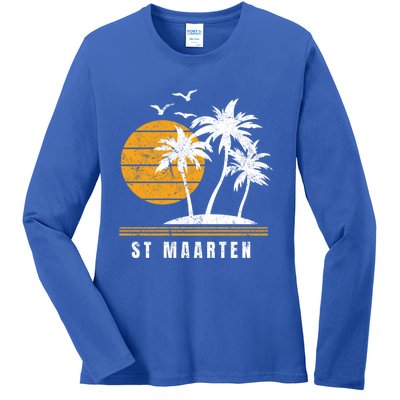 St Maarten Island Caribbean Vacation Souvenir Gift Ladies Long Sleeve Shirt