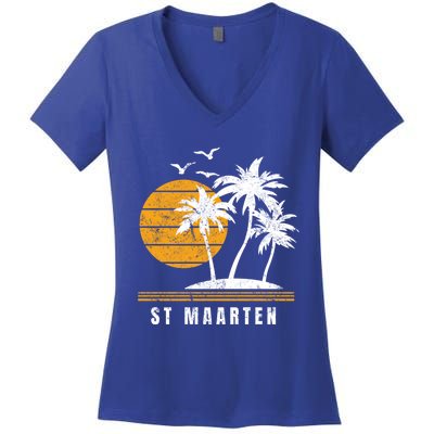 St Maarten Island Caribbean Vacation Souvenir Gift Women's V-Neck T-Shirt