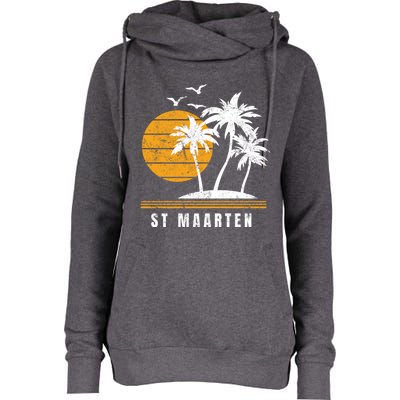 St Maarten Island Caribbean Vacation Souvenir Gift Womens Funnel Neck Pullover Hood