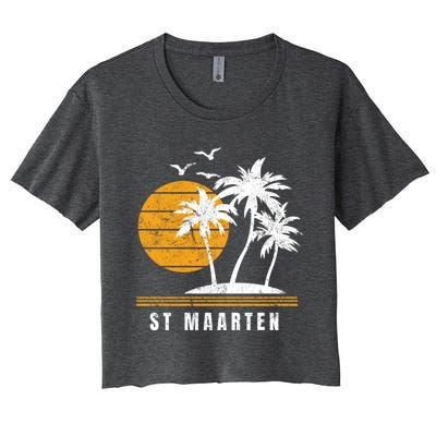 St Maarten Island Caribbean Vacation Souvenir Gift Women's Crop Top Tee