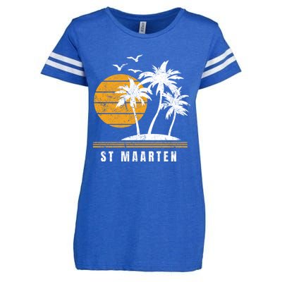 St Maarten Island Caribbean Vacation Souvenir Gift Enza Ladies Jersey Football T-Shirt