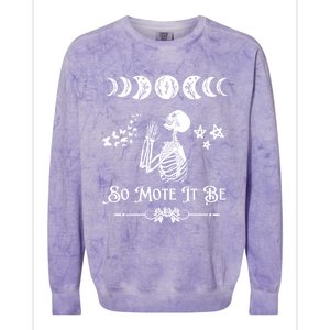 So Mote It Be Goth Moon Phase Witch Pagan Wicca Moon Phase Gift Colorblast Crewneck Sweatshirt