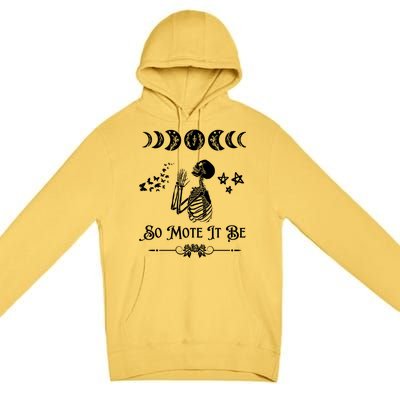 So Mote It Be Goth Moon Phase Witch Pagan Wicca Moon Phase Gift Premium Pullover Hoodie