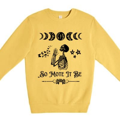 So Mote It Be Goth Moon Phase Witch Pagan Wicca Moon Phase Gift Premium Crewneck Sweatshirt