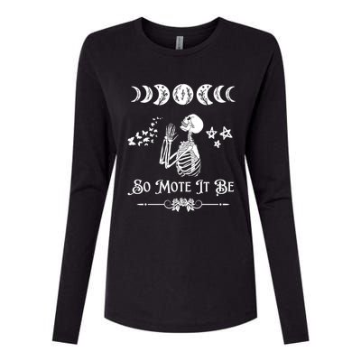 So Mote It Be Goth Moon Phase Witch Pagan Wicca Moon Phase Gift Womens Cotton Relaxed Long Sleeve T-Shirt